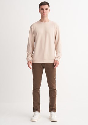 CAZADOR Caz 5314 Erkek Bej Bisiklet Yaka Sweatshirt