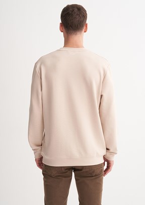 CAZADOR Caz 5314 Erkek Bej Bisiklet Yaka Sweatshirt