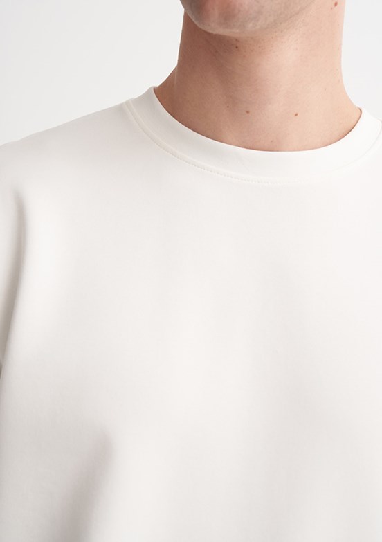 CAZADOR Caz 5326 Erkek Beyaz Bisiklet Yaka Sweatshirt