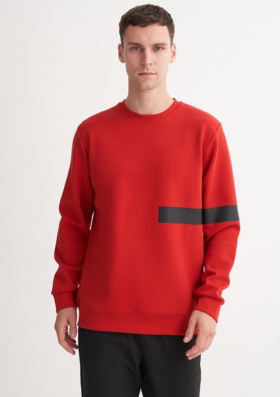 CAZADOR Caz 5326 Erkek Kirmizi Bisiklet Yaka Sweatshirt