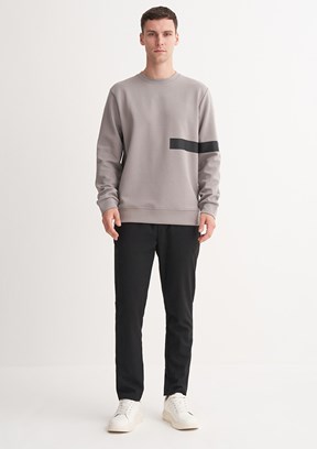 CAZADOR Caz 5326 Erkek Gri Bisiklet Yaka Sweatshirt
