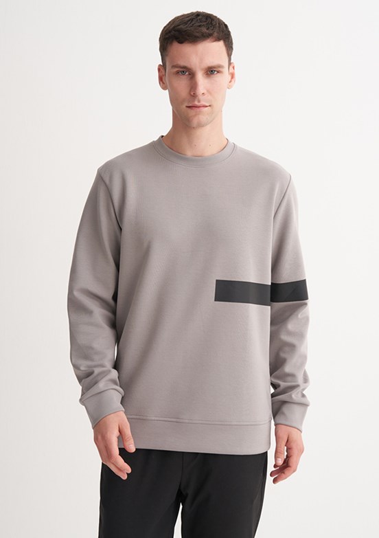 CAZADOR Caz 5326 Erkek Gri Bisiklet Yaka Sweatshirt