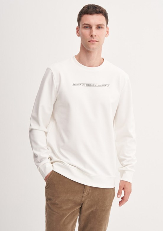 CAZADOR Caz 5327 Erkek Bej Bisiklet Yaka Sweatshirt