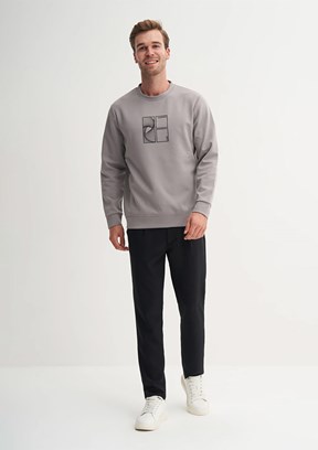 CAZADOR Caz 5329 Erkek Gri Bisiklet Yaka Sweatshirt