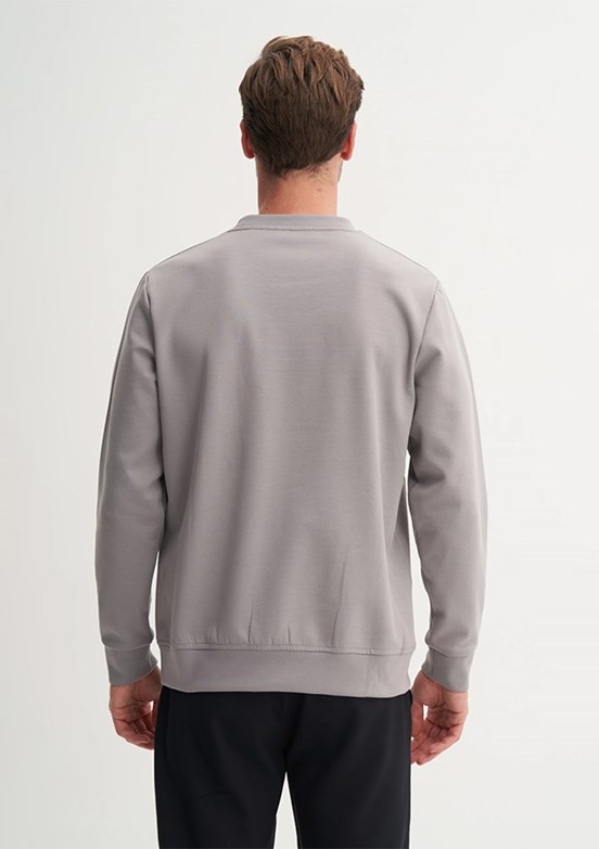 CAZADOR Caz 5329 Erkek Gri Bisiklet Yaka Sweatshirt