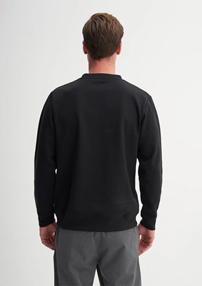 CAZADOR Caz 5329 Erkek Siyah Bisiklet Yaka Sweatshirt