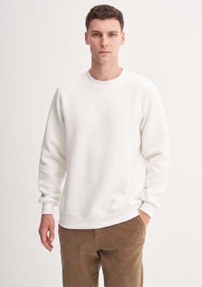 CAZADOR Caz 5339 Erkek Beyaz Bisiklet Yaka Sweatshirt