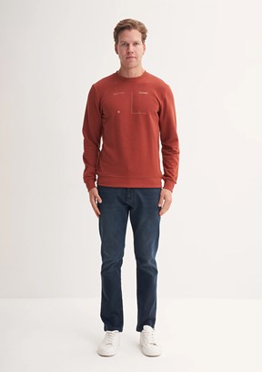 CAZADOR Turuncu Erkek Bisiklet Yaka Sweatshirt