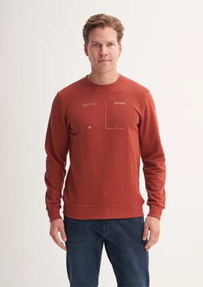 CAZADOR Turuncu Erkek Bisiklet Yaka Sweatshirt