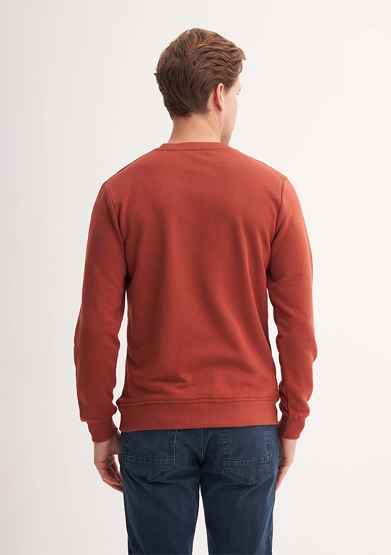 CAZADOR Turuncu Erkek Bisiklet Yaka Sweatshirt