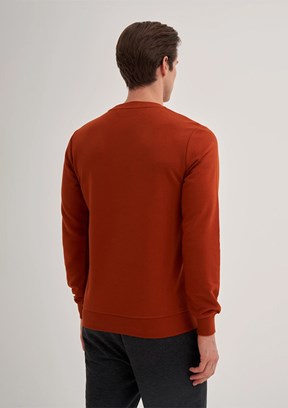 CAZADOR Caz 5610 Erkek Kahverengi Bisiklet Yaka Sweatshirt