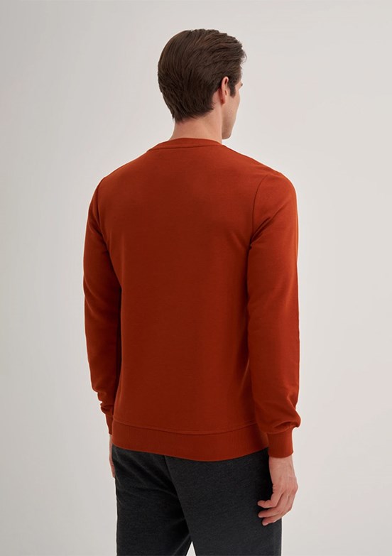 CAZADOR Caz 5610 Erkek Kahverengi Bisiklet Yaka Sweatshirt