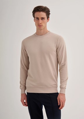 CAZADOR Caz 5610 Erkek Bej Bisiklet Yaka Sweatshirt