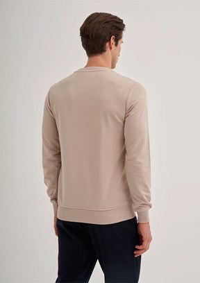 CAZADOR Caz 5610 Erkek Bej Bisiklet Yaka Sweatshirt