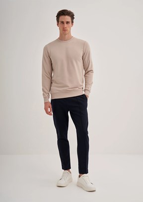 CAZADOR Caz 5610 Erkek Bej Bisiklet Yaka Sweatshirt