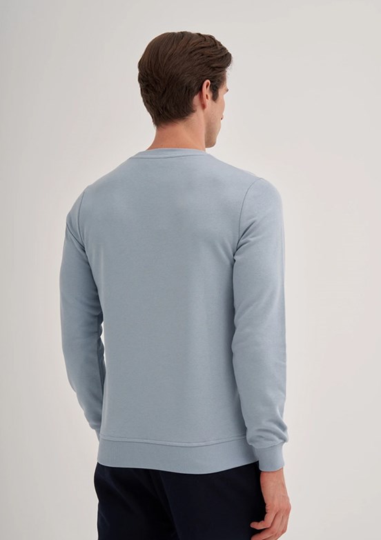 CAZADOR Caz 5610 Erkek Beyaz Bisiklet Yaka Sweatshirt