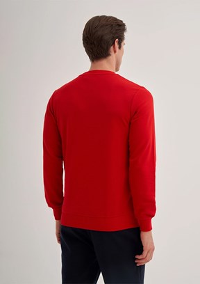 CAZADOR Caz 5610 Erkek Kirmizi Bisiklet Yaka Sweatshirt