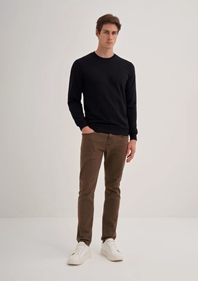 CAZADOR Siyah Erkek Bisiklet Yaka Sweatshirt