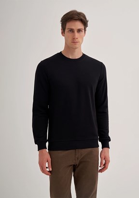CAZADOR Siyah Erkek Bisiklet Yaka Sweatshirt