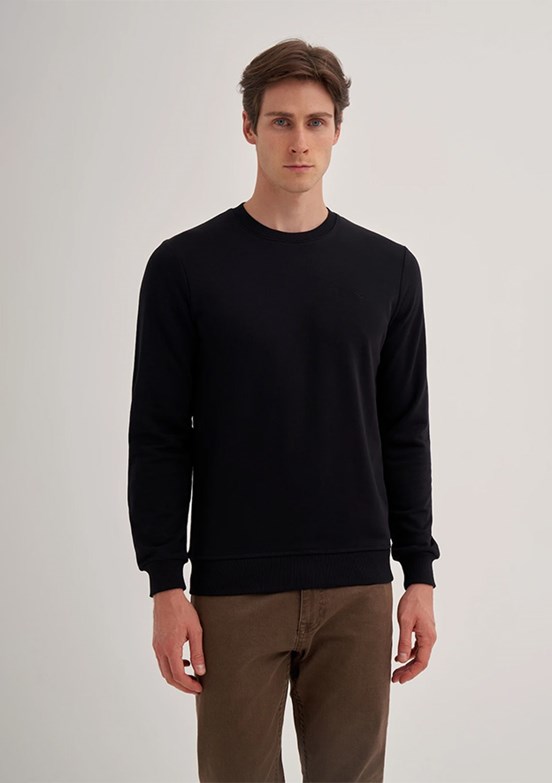 CAZADOR Siyah Erkek Bisiklet Yaka Sweatshirt