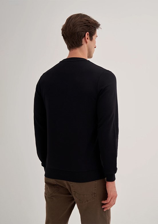 CAZADOR Siyah Erkek Bisiklet Yaka Sweatshirt