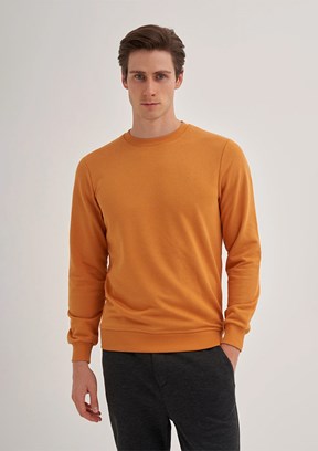 CAZADOR Caz 5610 Erkek Turuncu Bisiklet Yaka Sweatshirt