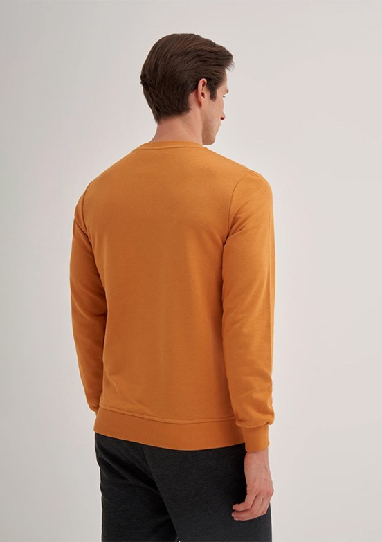 CAZADOR Caz 5610 Erkek Turuncu Bisiklet Yaka Sweatshirt