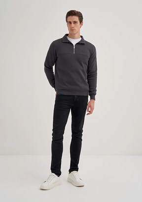 CAZADOR Antrasit Erkek Dik Yaka Sweatshirt