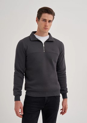 CAZADOR Antrasit Erkek Dik Yaka Sweatshirt
