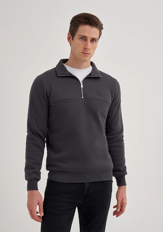 CAZADOR Antrasit Erkek Dik Yaka Sweatshirt