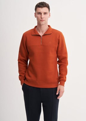 CAZADOR Caz 5618 Erkek Kahverengi Dik Yaka Sweatshirt