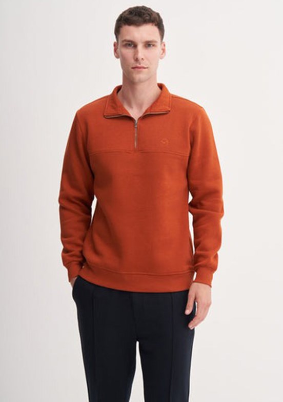 CAZADOR Caz 5618 Erkek Kahverengi Dik Yaka Sweatshirt