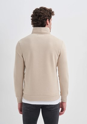 CAZADOR Caz 5618 Erkek Bej Dik Yaka Sweatshirt