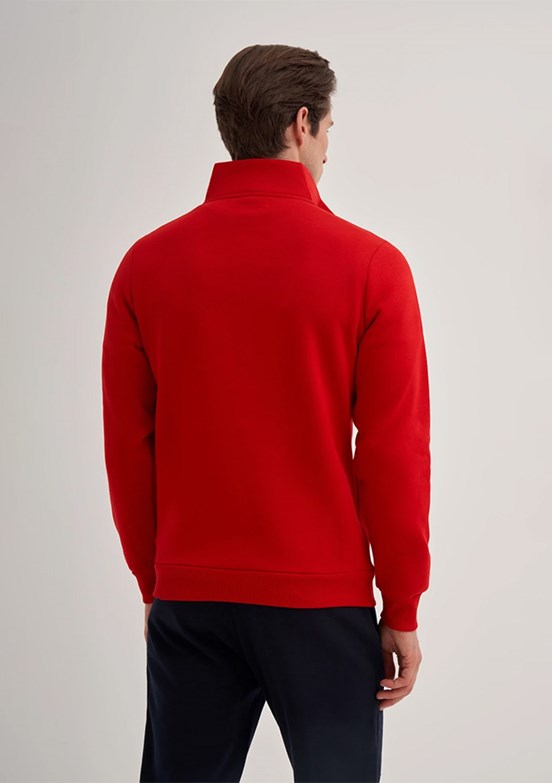 CAZADOR Caz 5618 Erkek Kirmizi Dik Yaka Sweatshirt