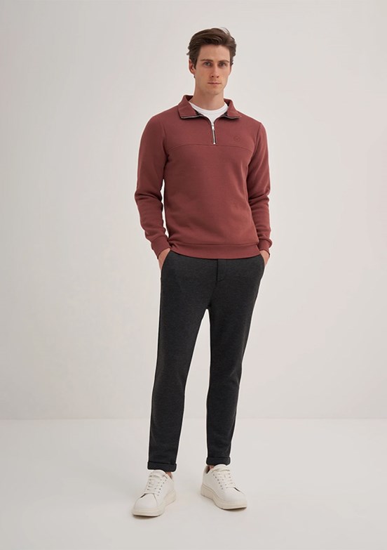 CAZADOR Caz 5618 Erkek Pembe Dik Yaka Sweatshirt