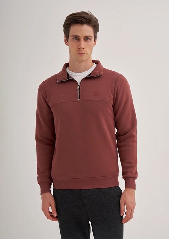CAZADOR Caz 5618 Erkek Pembe Dik Yaka Sweatshirt