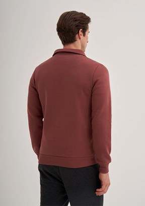 CAZADOR Caz 5618 Erkek Pembe Dik Yaka Sweatshirt