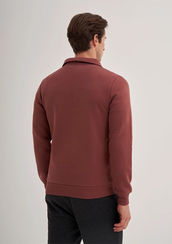 CAZADOR Caz 5618 Erkek Pembe Dik Yaka Sweatshirt