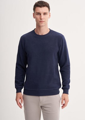 CAZADOR Caz 5640 Erkek Lacivert Bisiklet Yaka Sweatshirt