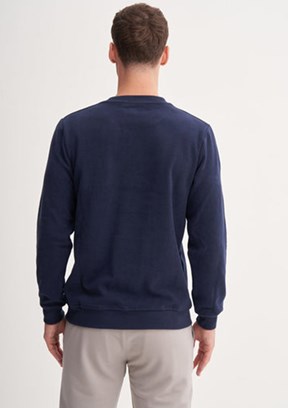 CAZADOR Caz 5640 Erkek Lacivert Bisiklet Yaka Sweatshirt