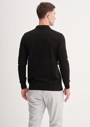 CAZADOR Caz 3326 Erkek Siyah Polo Yaka Kazak