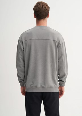 CAZADOR Gri Erkek Bisiklet Yaka Sweatshirt