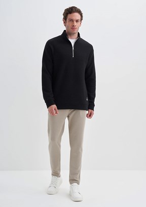 CAZADOR Siyah Erkek Dik Yaka Sweatshirt