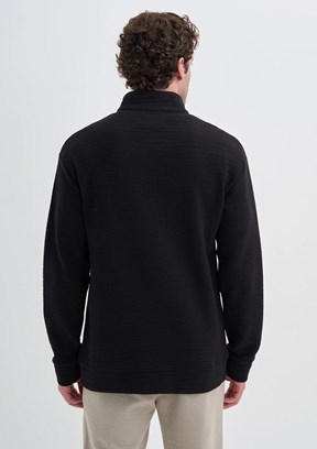 CAZADOR Siyah Erkek Dik Yaka Sweatshirt