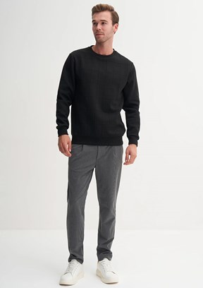 CAZADOR Siyah Erkek Bisiklet Yaka Sweatshirt