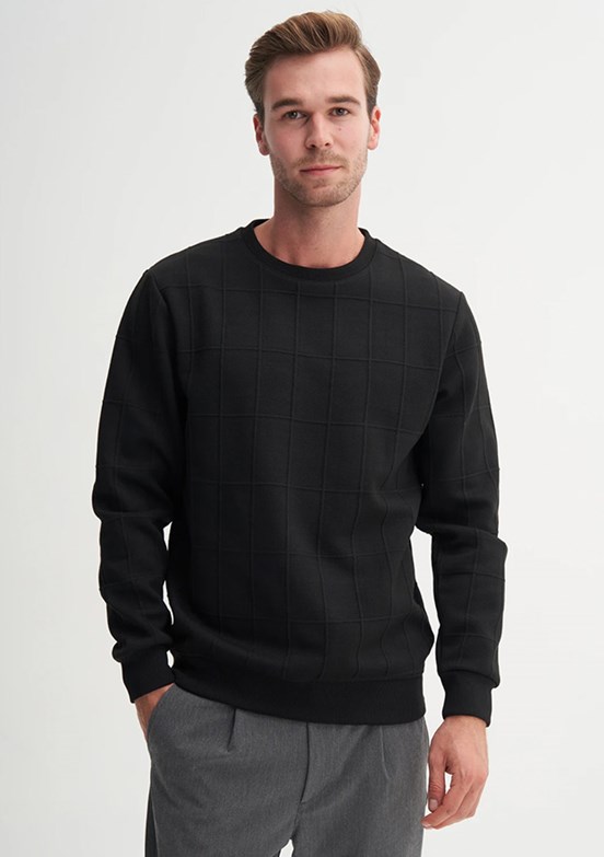 CAZADOR Siyah Erkek Bisiklet Yaka Sweatshirt