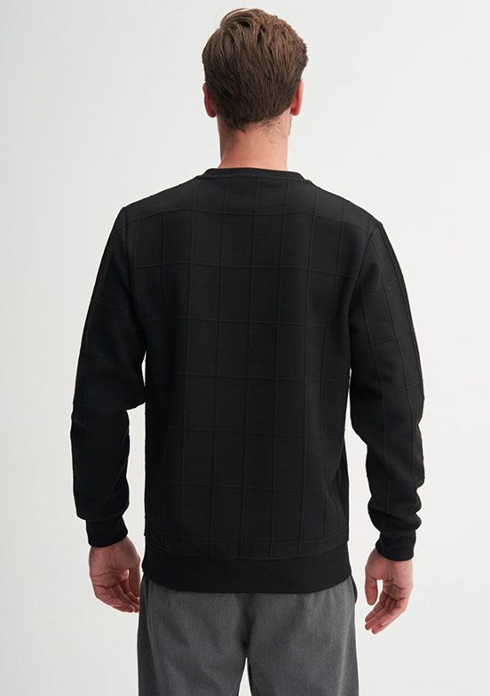 CAZADOR Siyah Erkek Bisiklet Yaka Sweatshirt