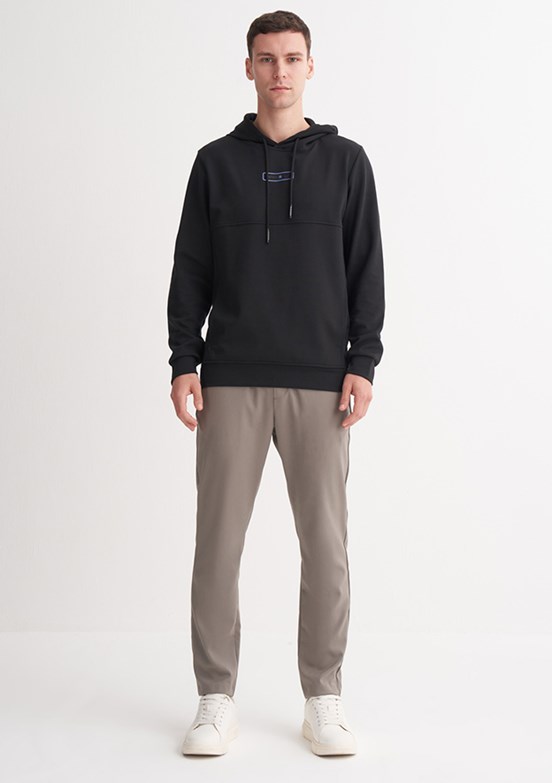 CAZADOR Caz 5372 Erkek Siyah Kapüşonlu Sweatshirt