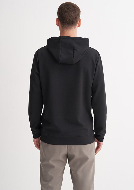 CAZADOR Caz 5372 Erkek Siyah Kapüşonlu Sweatshirt