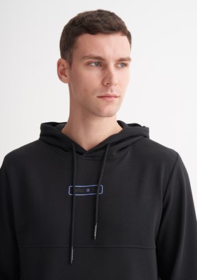 CAZADOR Caz 5372 Erkek Siyah Kapüşonlu Sweatshirt